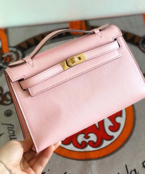 에르메스 미니 켈리백22 핑크 금장 스위프트